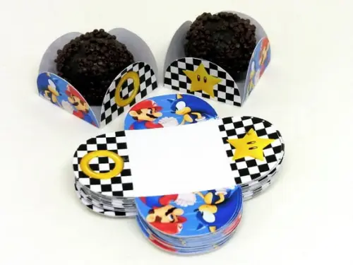 Kit Forminhas para Docinhos Sonic e Mario Kart