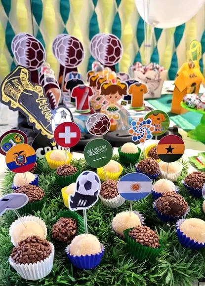 Kit Toper para Docinho Bandeiras Países Copa 2022