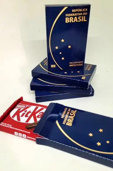 Kit Nº4 50 Caixas Passaporte Viagem Brasil para Kit Kat