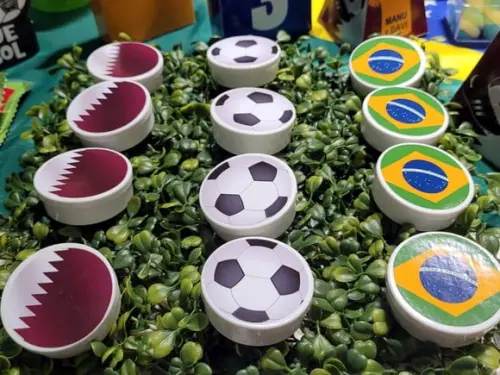 30 Adesivos Redondo para Latinha 5x5 Copa 2022