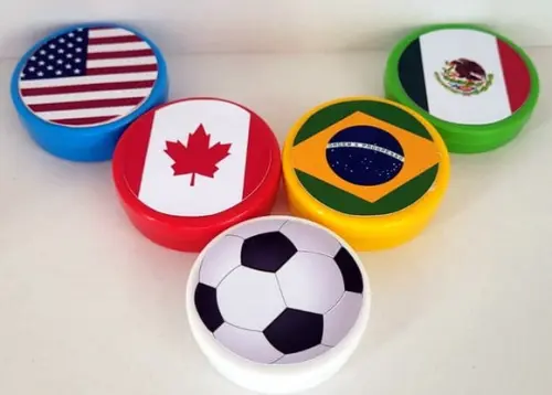 30 Adesivos Redondo para Latinha 5x5 Copa 2026