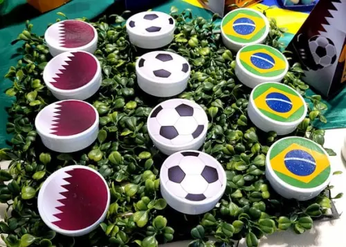 30 Adesivos Redondo para Latinha 5x5 Copa 2022
