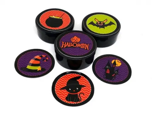 30 Adesivos Redondo para Latinha 5x5 Halloween
