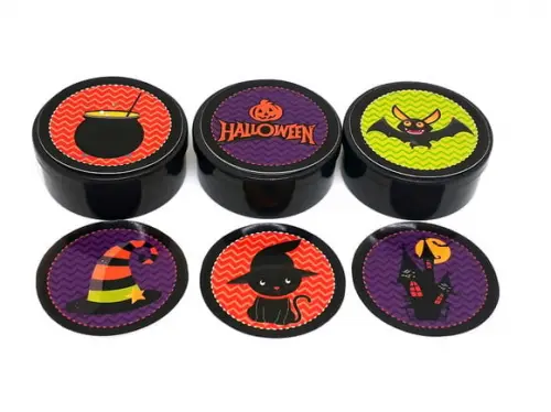 30 Adesivos Redondo para Latinha 5x5 Halloween