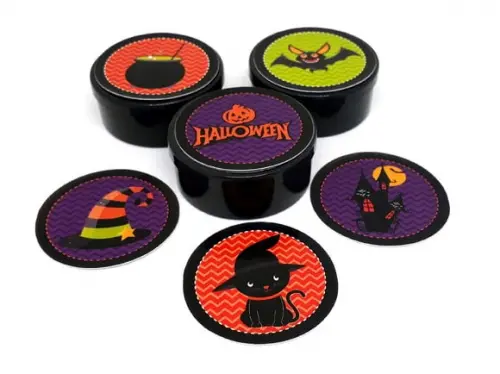 30 Adesivos Redondo para Latinha 5x5 Halloween
