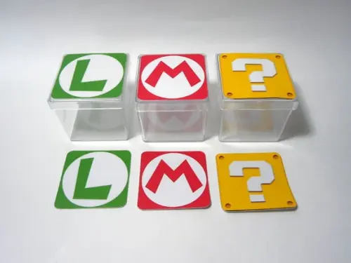 30 Apliques Adesivo para Caixa Acrílica 5x5 Super Mario Bros e L