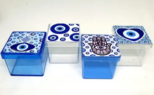 30 Apliques Adesivo para Caixa Acrílica 5x5 Olho Grego