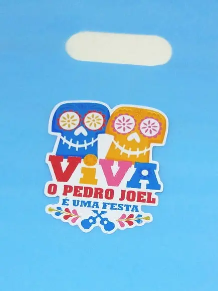 Adesivo para Sacolinha Viva a Vida É Uma Festa
