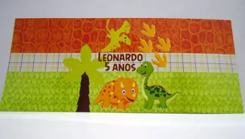 Rótulo Adesivo Cofre Dinossauro