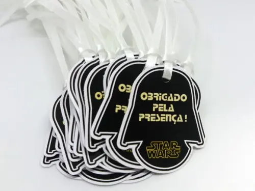Tag de Agradecimento Star Wars com Fita