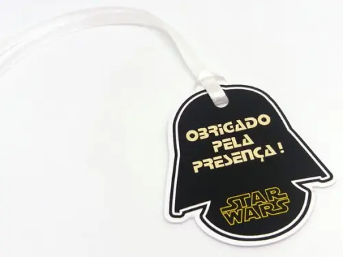 Tag de Agradecimento Star Wars com Fita