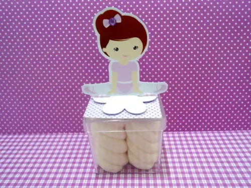 Aplique 3d para Caixa Acrílica 5x5 Bailarina Lilás