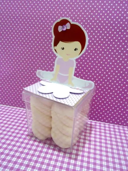 Aplique 3d para Caixa Acrílica 5x5 Bailarina Lilás