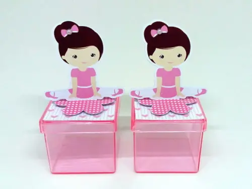 Aplique 3d para Caixa Acrílica 5x5 Bailarina Rosa