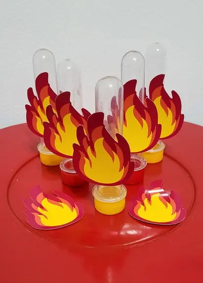 Kit 20 Apliques Chama de Fogo Bombeiros