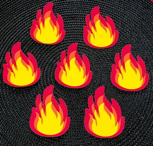 Kit 20 Apliques Chama de Fogo Bombeiros