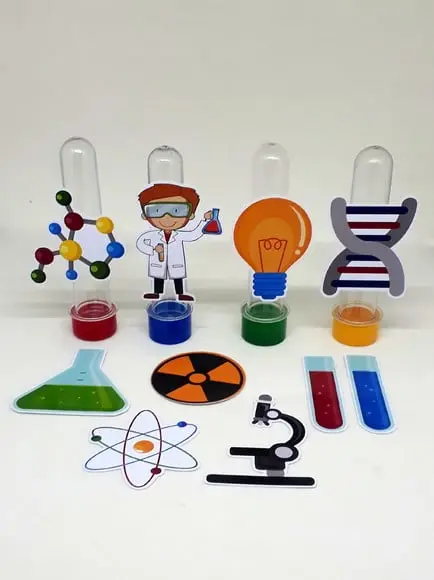 Kit 20 Apliques Cientista Menino