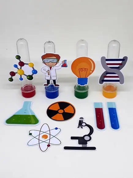 Kit 20 Apliques Cientista Menino