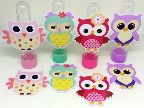 Kit 20 Apliques Corujas