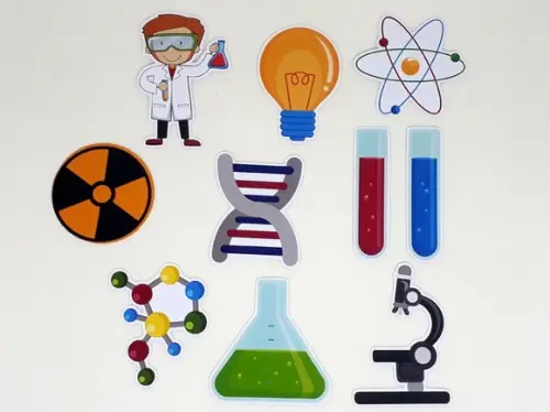 Kit 20 Apliques Cientista Menino