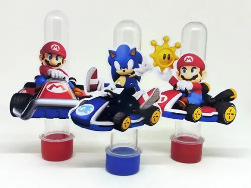 Kit 20 Apliques Mario Kart e Sonic Kart