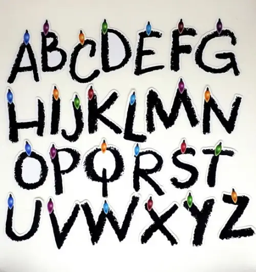 Kit 26 Apliques Alfabeto 8cm Stranger Things