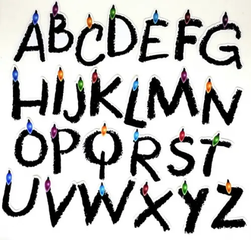 Kit 26 Apliques Alfabeto 8cm Stranger Things
