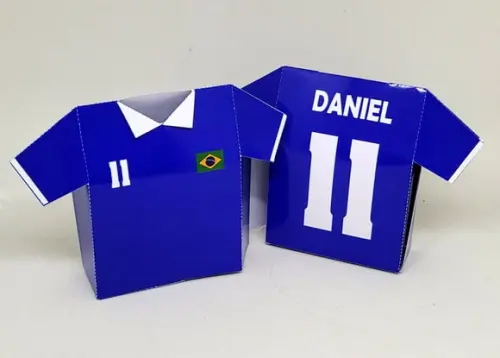 Caixa Camisa Azul Seleção Futebol