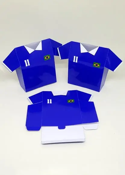 Caixa Camisa Azul Seleção Futebol