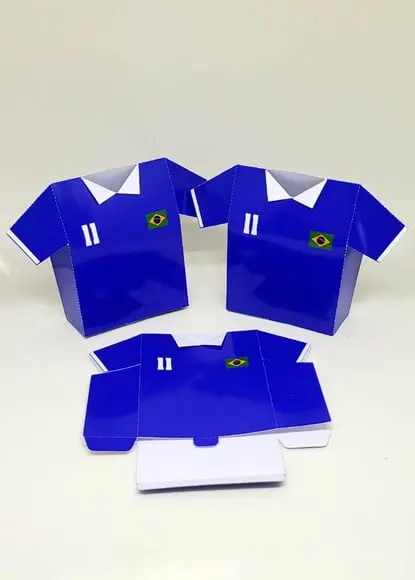 Caixa Camisa Seleção Futebol Amarela e Azul