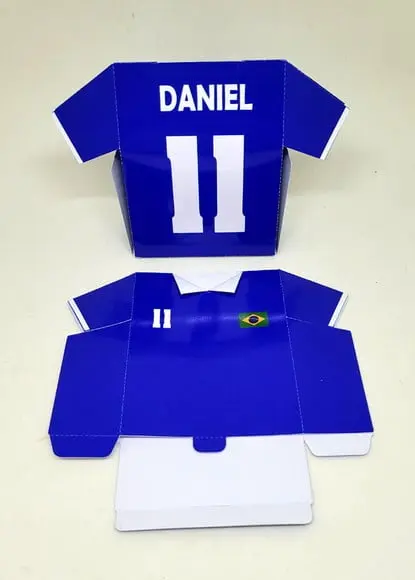 Caixa Camisa Azul Seleção Futebol