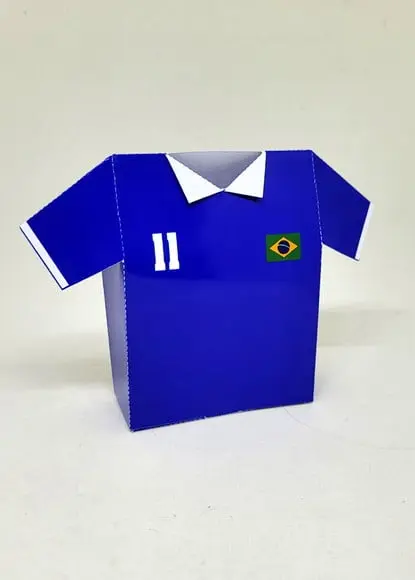 Caixa Camisa Azul Seleção Futebol