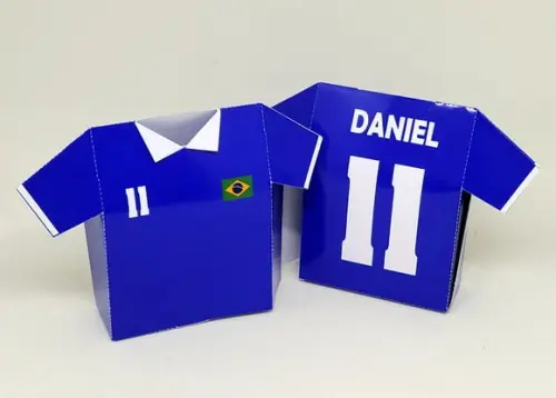Caixa Camisa Azul Seleção Futebol