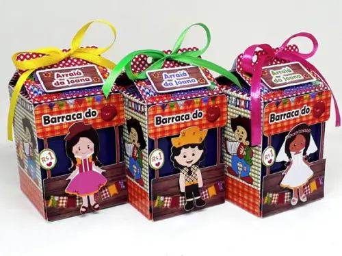 Kit 12 Caixas Milk Festa Junina com Aplique 3d