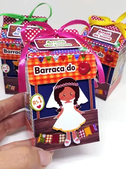 Kit 12 Caixas Milk Festa Junina com Aplique 3d