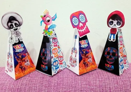 Kit 14 Caixa Pirâmide Viva a Vida É Uma Festa com Aplique 3d