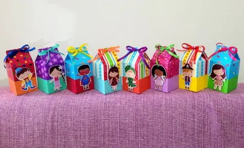 Kit 14 Caixas Milk Bloquinho Carnaval com Aplique 3d