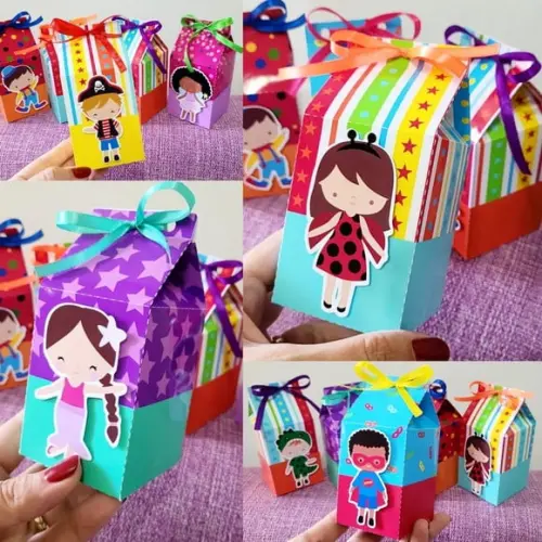 Kit 14 Caixas Milk Bloquinho Carnaval com Aplique 3d
