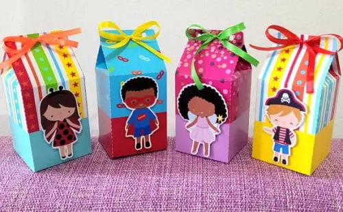 Kit 14 Caixas Milk Bloquinho Carnaval com Aplique 3d