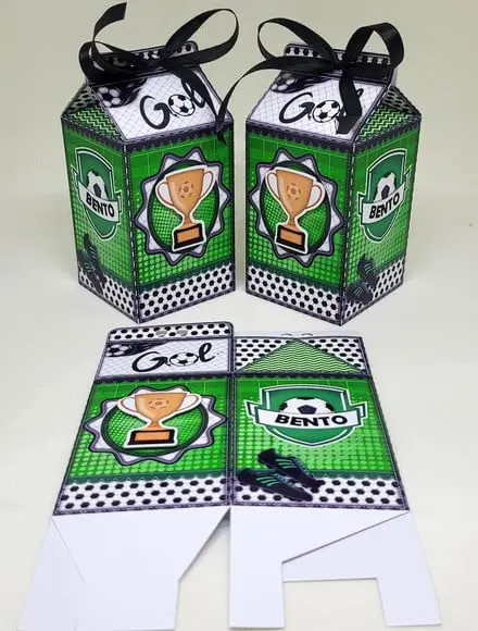 Kit 14 Caixas Milk Futebol Troféu com Aplique 3D
