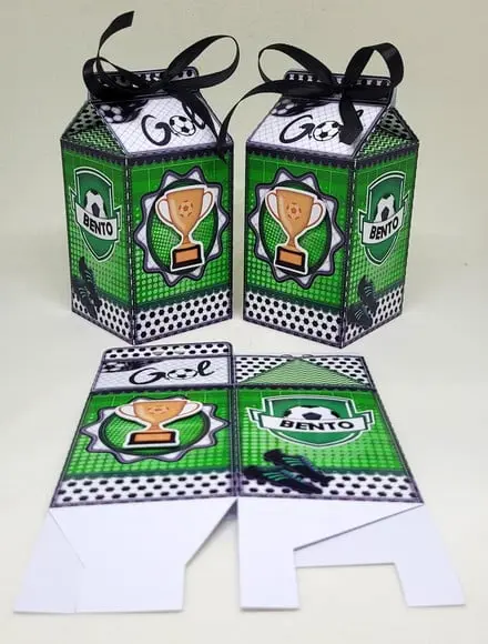 Kit 14 Caixas Milk Futebol Troféu com Aplique 3D