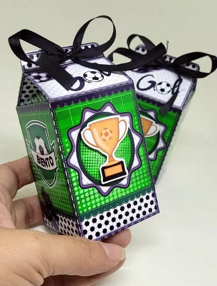 Kit 14 Caixas Milk Futebol Troféu com Aplique 3D