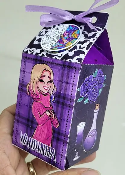 Kit 14 Caixas Milk Wandinha com Aplique 3d