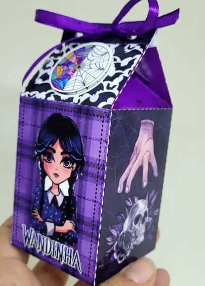 Kit 14 Caixas Milk Wandinha com Aplique 3d