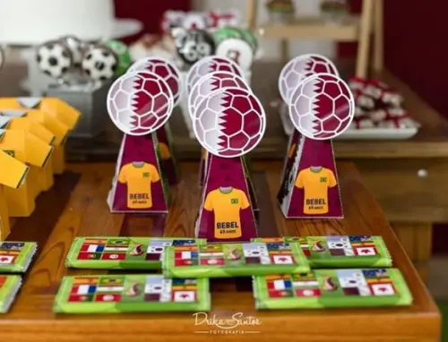 Kit 14 Caixas Pirâmide Copa 2022 com Aplique 3d