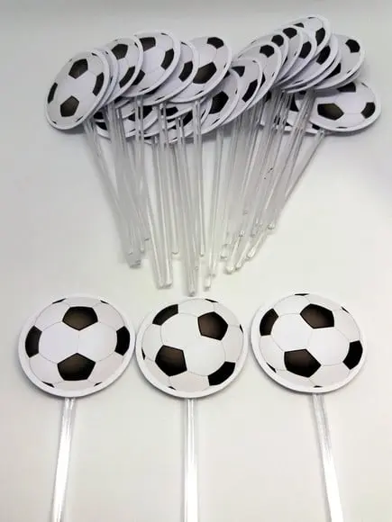Kit 40 Toper para Docinho Bola de Futebol