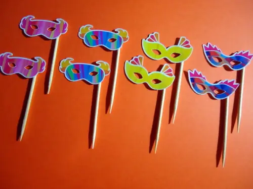 Kit 40 Toper para Docinho Máscara Carnaval