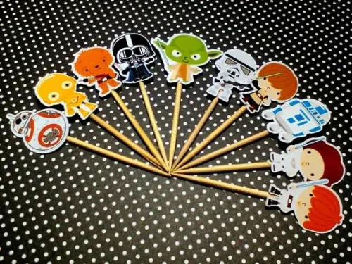 Kit 40 Toper para Docinho Star Wars Cute