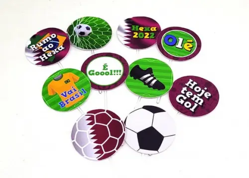 Kit 40 Toper para Docinhos Copa Futebol 22