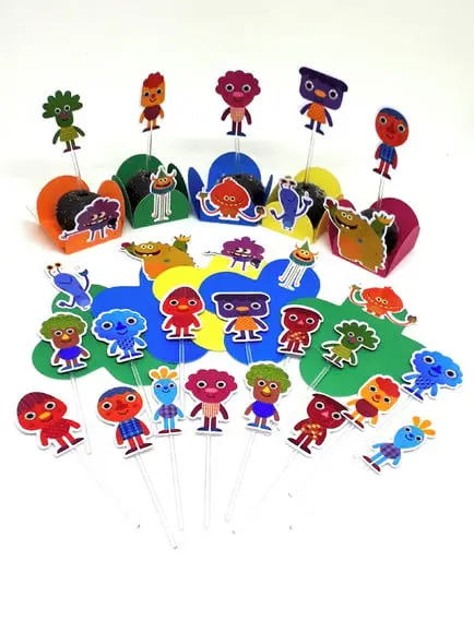 Kit 3 Forminha + Toper Docinho Super Simple Songs = 60 Itens